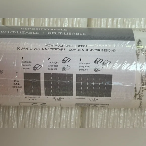 NuWallpaper NU2394 White Treetops Peel & Stick Wallpaper Roll - Picture 5 of 5